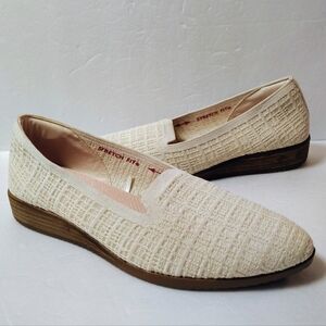 Skechers Women's Cleo Flex Vegan Slip-on Wedge Doin' Alright Knit Loafer Sawdust